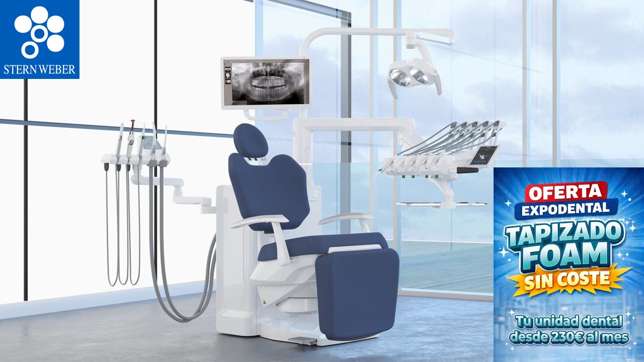 ¡Aprovecha las ofertas de Expodental 2026 con Contact Dental! Consigue tu unidad dental Stern Weber desde 230€/mes con tapizado FOAM gratis. ¡Descúbrelo!